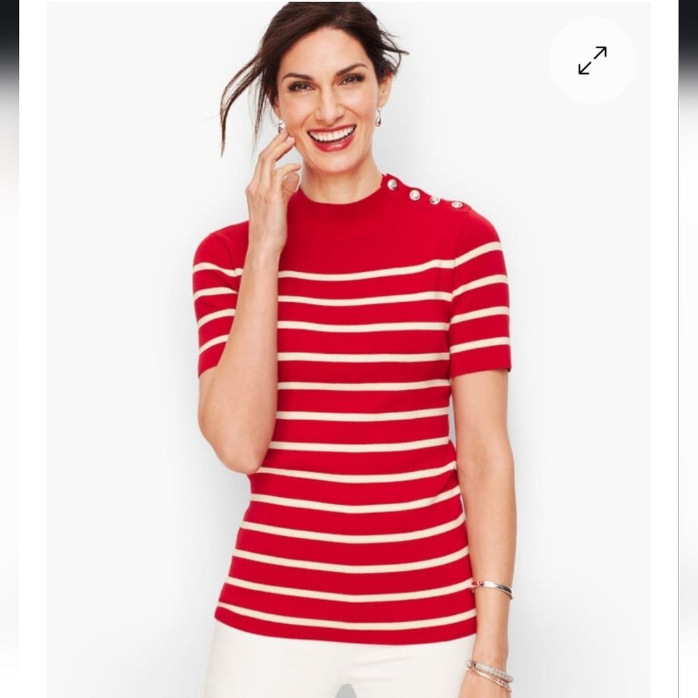 Talbots Red and White Striped Sweater